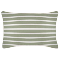 Cushion Cover-With Piping-Hampton Stripe Sage-35cm x 50cm Kings Warehouse 