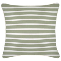 Cushion Cover-With Piping-Hampton Stripe Sage-45cm x 45cm Kings Warehouse 