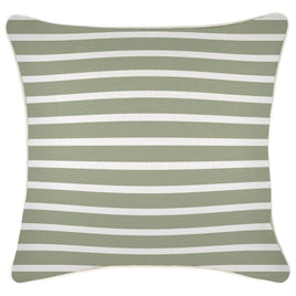 Cushion Cover-With Piping-Hampton Stripe Sage-45cm x 45cm Kings Warehouse 