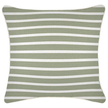 Cushion Cover-With Piping-Hampton Stripe Sage-45cm x 45cm Kings Warehouse 