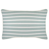 Cushion Cover-With Piping-Hampton Stripe Seafoam-35cm x 50cm Kings Warehouse 