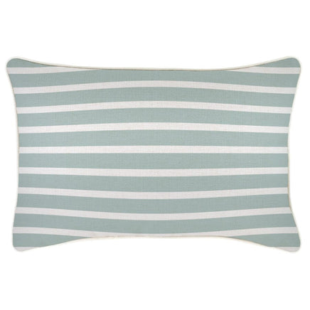 Cushion Cover-With Piping-Hampton Stripe Seafoam-35cm x 50cm Kings Warehouse 