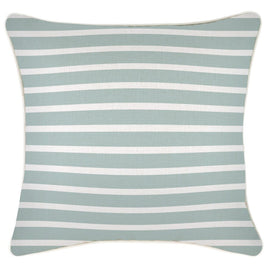 Cushion Cover-With Piping-Hampton Stripe Seafoam-45cm x 45cm Kings Warehouse 