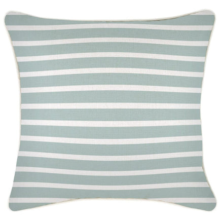 Cushion Cover-With Piping-Hampton Stripe Seafoam-45cm x 45cm Kings Warehouse 
