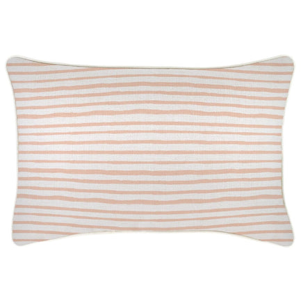 Cushion Cover-With Piping-Paint Stripes Blush-35cm x 50cm Kings Warehouse 