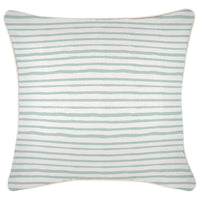 Cushion Cover-With Piping-Paint Stripes Pale Mint-45cm x 45cm