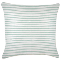 Cushion Cover-With Piping-Paint Stripes Pale Mint-60cm x 60cm