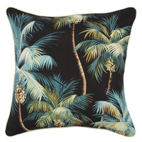 Cushion Cover-With Piping-Palm Trees Black-45cm x 45cm