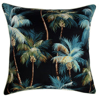 Cushion Cover-With Piping-Palm Trees Black-60cm x 60cm Kings Warehouse 