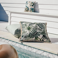 Cushion Cover-With Piping-Palm Trees Natural-45cm x 45cm Kings Warehouse 