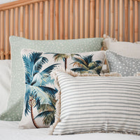 Cushion Cover-With Piping-Palm Trees Natural-45cm x 45cm Kings Warehouse 