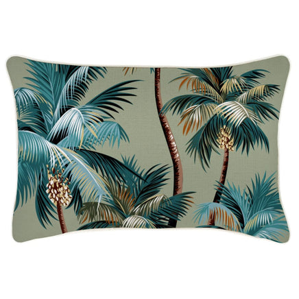 Cushion Cover-With Piping-Palm Trees Sage-35cm x 50cm Kings Warehouse 
