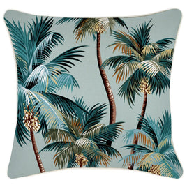 Cushion Cover-With Piping-Palm Trees Seafoam-45cm x 45cm Kings Warehouse 