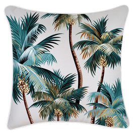 Cushion Cover-With Piping-Palm Trees White-45cm x 45cm Kings Warehouse 