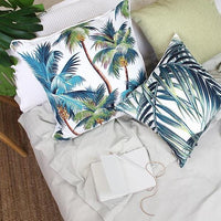 Cushion Cover-With Piping-Palm Trees White-45cm x 45cm Kings Warehouse 