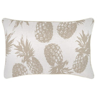 Cushion Cover-With Piping-Pineapples Beige-35cm x 50cm Kings Warehouse 