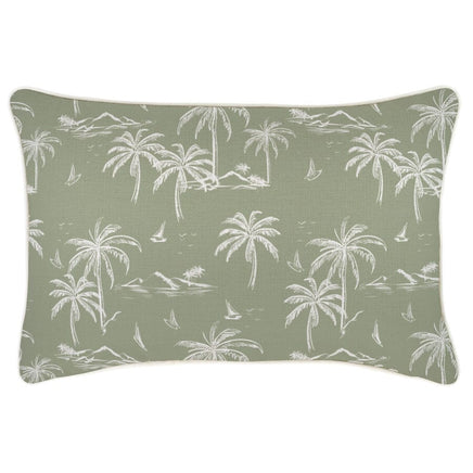 Cushion Cover-With Piping-Postcards Sage-35cm x 50cm Kings Warehouse 