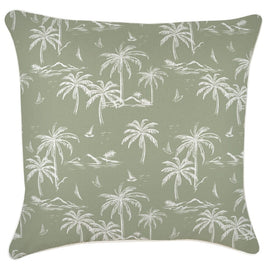Cushion Cover-With Piping-Postcards Sage-60cm x 60cm Kings Warehouse 