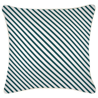 Cushion Cover-With Piping-Side Stripe Teal-45cm x 45cm