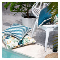 Cushion Cover-With Piping-Side Stripe Teal-45cm x 45cm Kings Warehouse 