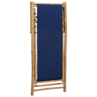 Deck Chair Bamboo and Canvas Navy Blue Kings Warehouse 