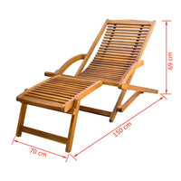 Deck Chair with Footrest Solid Acacia Wood Kings Warehouse 