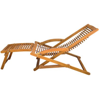 Deck Chair with Footrest Solid Acacia Wood Kings Warehouse 
