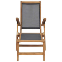 Deck Chair with Footrest Solid Teak Wood Black Kings Warehouse 