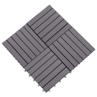 Decking Tiles 10 pcs Grey Wash 30x30 cm Solid Acacia Wood Kings Warehouse 