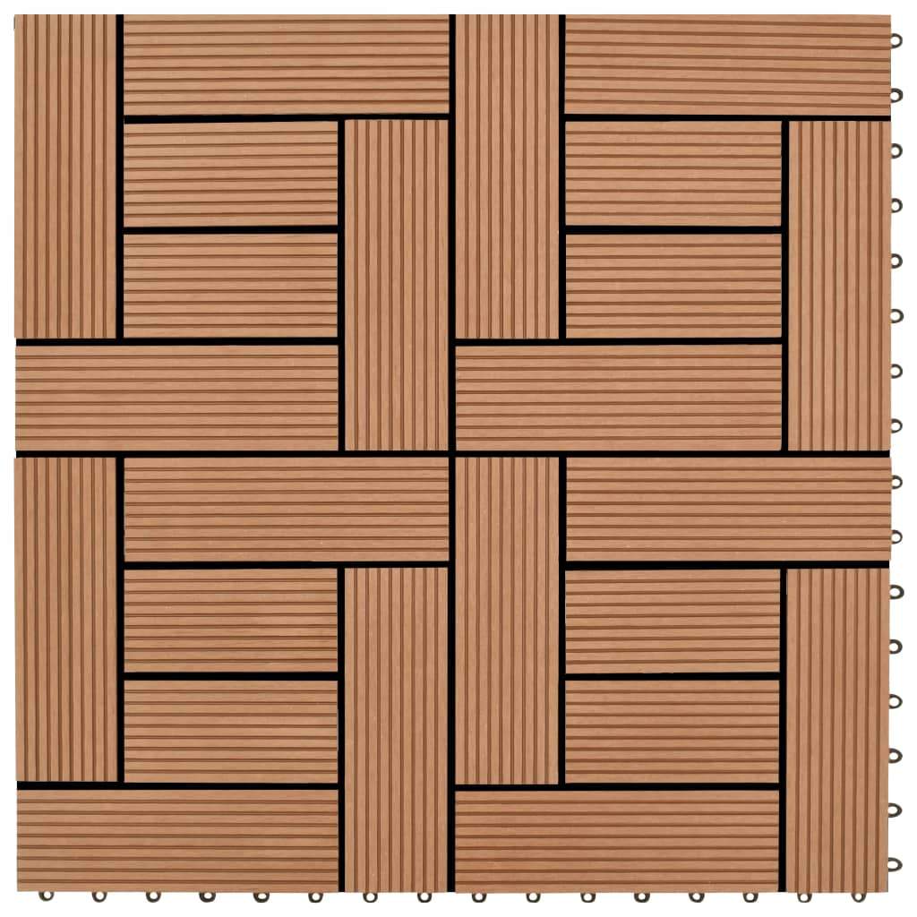 Decking Tiles WPC 1 sqm Brown 11 pcs 30 x 30 cm Kings Warehouse 