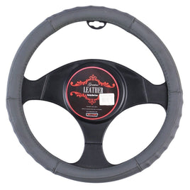 Denver Steering Wheel Cover - Grey [Leather] Kings Warehouse 
