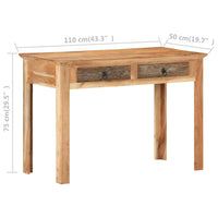 Desk 110x50x75 cm Solid Reclaimed Wood Office Supplies Kings Warehouse 