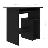 Desk Black 80x45x74 cm Kings Warehouse 