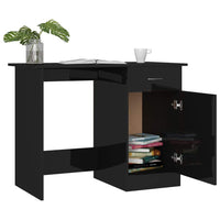 Desk High Gloss Black 100x50x76 cm Kings Warehouse 