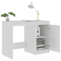 Desk High Gloss White 100x50x76 cm Kings Warehouse 
