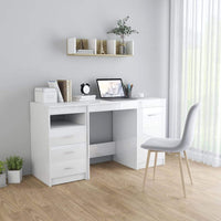 Desk High Gloss White 140x50x76 cm