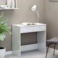 Desk High Gloss White 80x40x75 cm