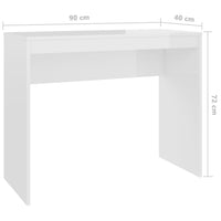 Desk High Gloss White 90x40x72 cm Office Supplies Kings Warehouse 