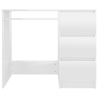 Desk High Gloss White 90x45x76 cm Kings Warehouse 