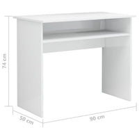 Desk High Gloss White 90x50x74 cm Kings Warehouse 