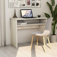 Desk High Gloss White 90x50x74 cm