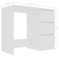 Desk White 90x45x76 cm Kings Warehouse 