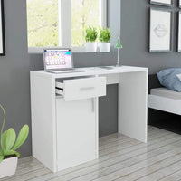 Desk with Drawer and Cabinet White 100x40x73 cm Kings Warehouse 