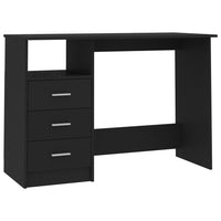 Desk with Drawers Black 110x50x76 cm Kings Warehouse 