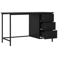 Desk with Drawers Industrial Black 120x55x75 cm Steel Kings Warehouse 