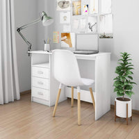 Desk with Drawers White 110x50x76 cm