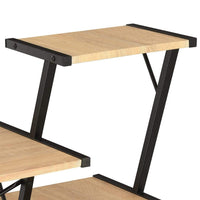 Desk with Shelf Black and Oak 116x50x93 cm Kings Warehouse 