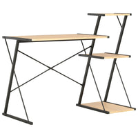 Desk with Shelf Black and Oak 116x50x93 cm Kings Warehouse 