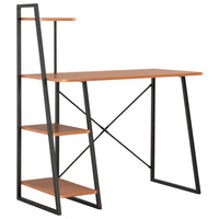 Desk with Shelving Unit Black and Brown 102x50x117 cm Kings Warehouse 