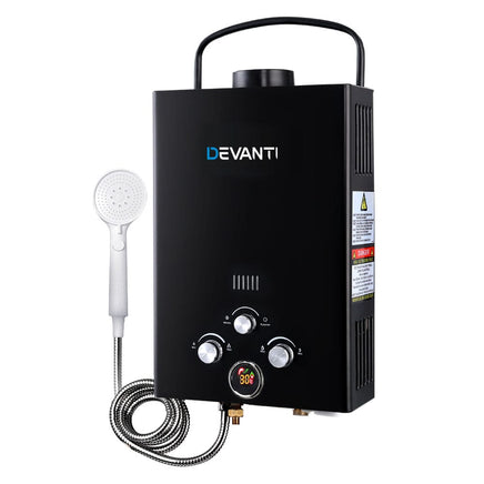 Dev King Outdoor Gas Hot Water Heater Portable Camping Shower 12V Pump Black Camping > Outdoor Kings Warehouse 
